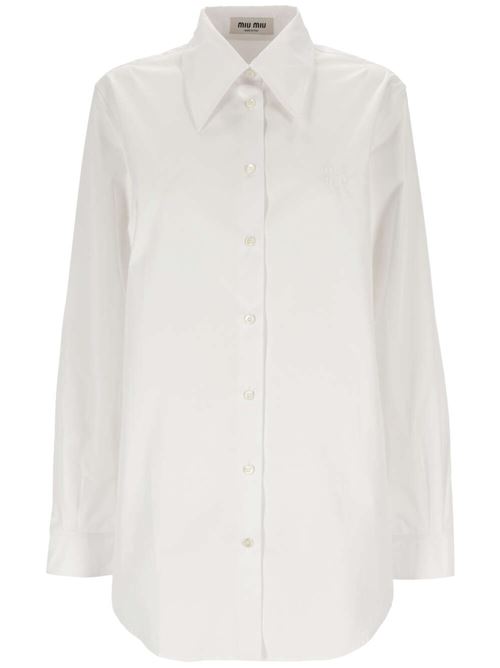 White cotton poplin texture shirt Miu Miu | MK1818S-OOO10RGF0009